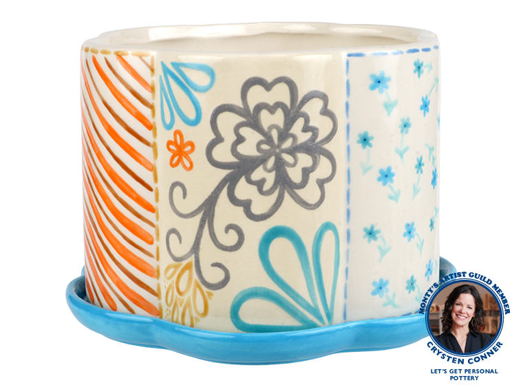 Scalloped Planter w/ Tray